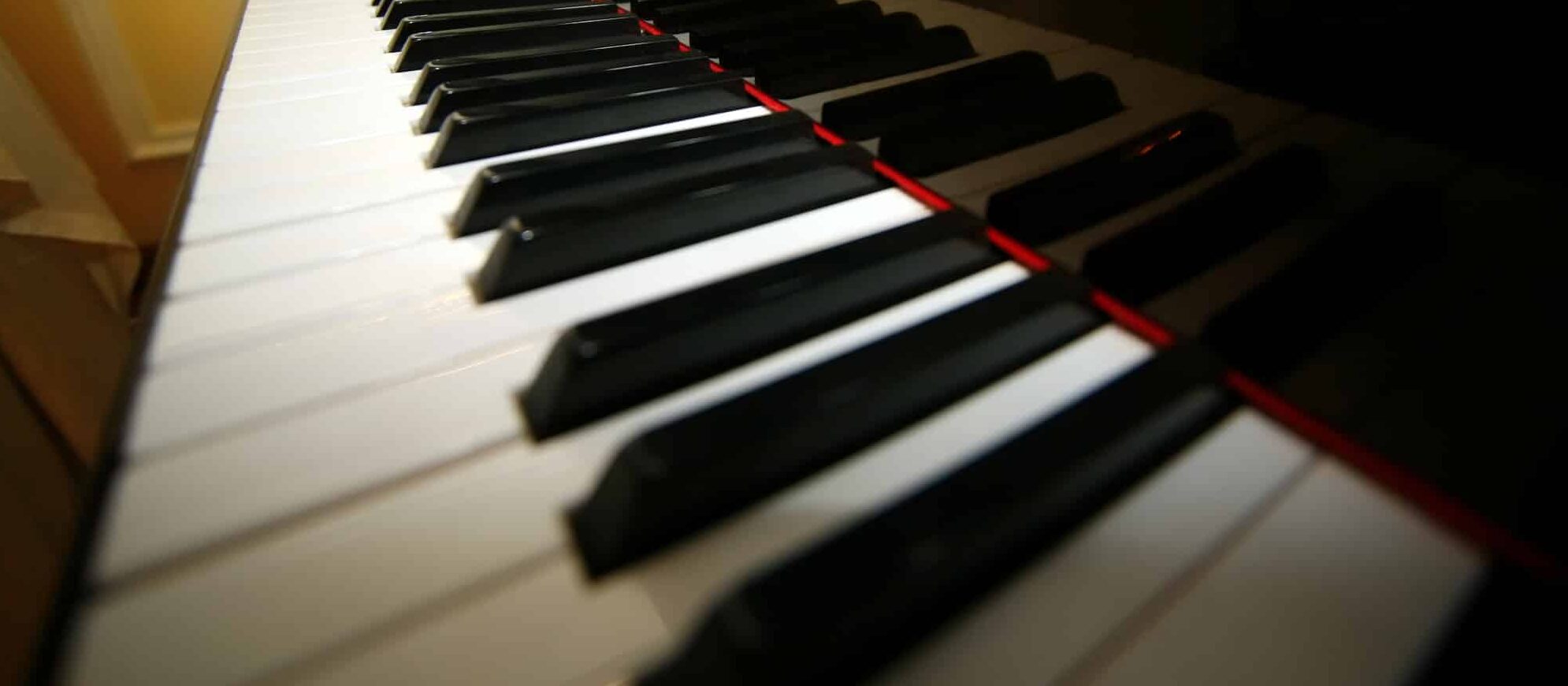 Grand piano ebony and ivory keys