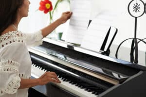 Woman playing piano